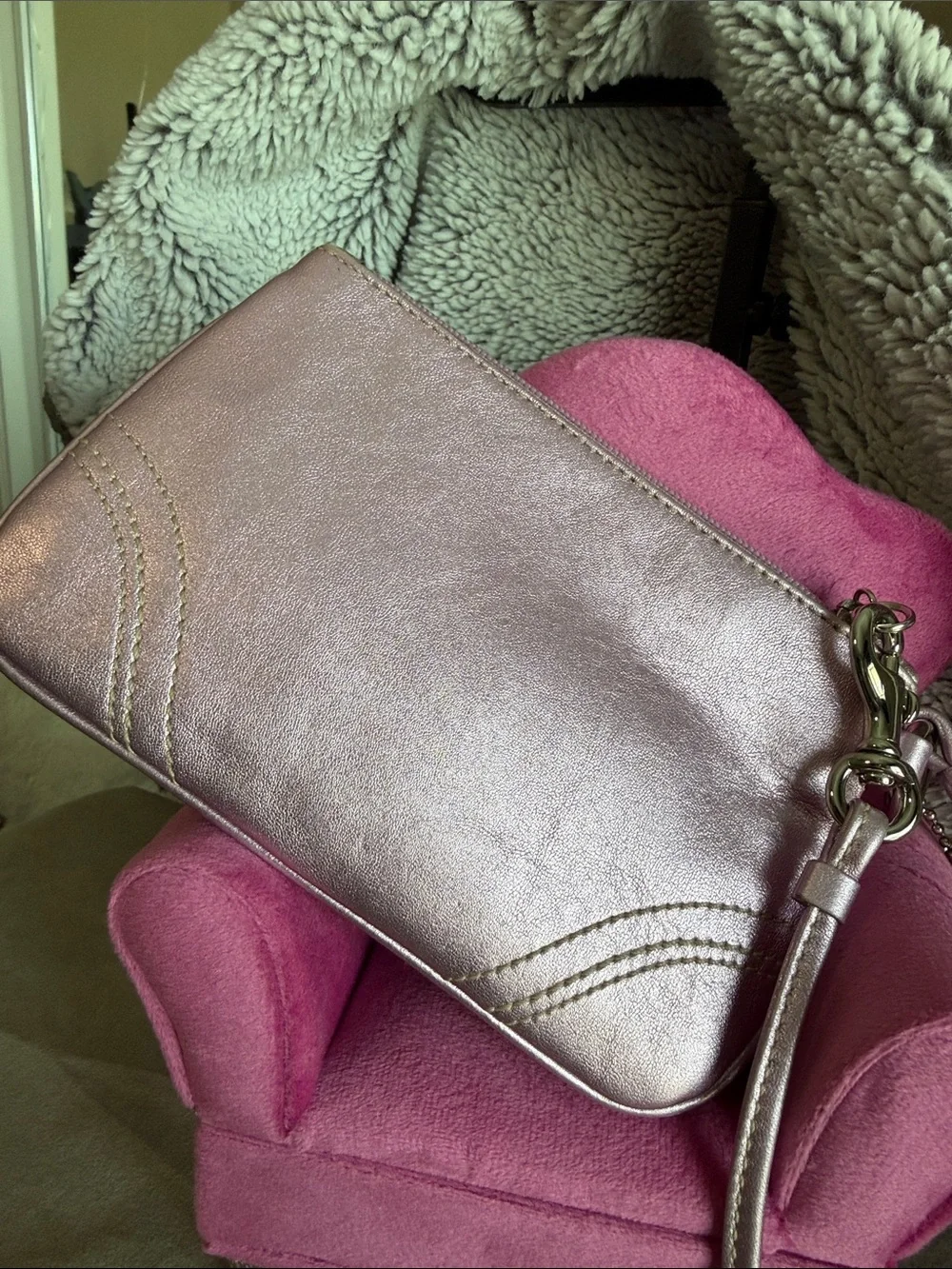 Coach Metallic Rose Wristlet